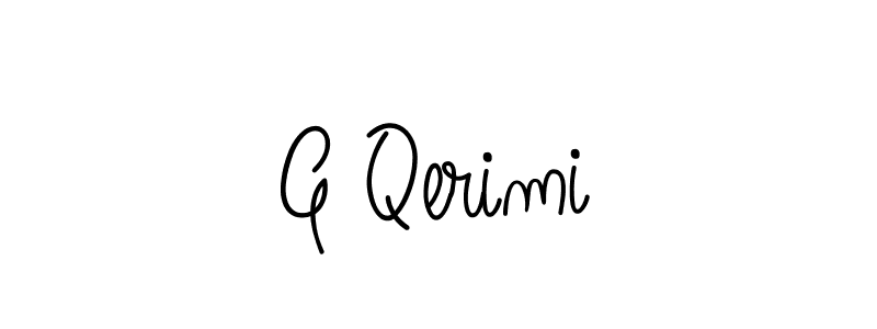 Make a beautiful signature design for name G Qerimi. With this signature (Angelique-Rose-font-FFP) style, you can create a handwritten signature for free. G Qerimi signature style 5 images and pictures png