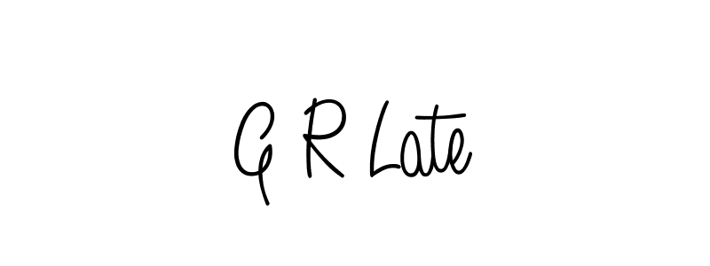 The best way (Angelique-Rose-font-FFP) to make a short signature is to pick only two or three words in your name. The name G R Late include a total of six letters. For converting this name. G R Late signature style 5 images and pictures png