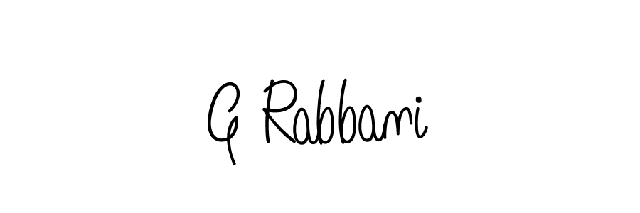 Use a signature maker to create a handwritten signature online. With this signature software, you can design (Angelique-Rose-font-FFP) your own signature for name G Rabbani. G Rabbani signature style 5 images and pictures png