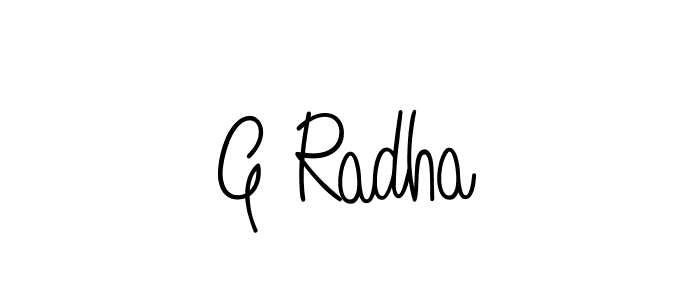 Use a signature maker to create a handwritten signature online. With this signature software, you can design (Angelique-Rose-font-FFP) your own signature for name G Radha. G Radha signature style 5 images and pictures png