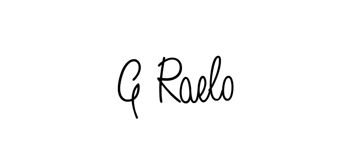 Make a beautiful signature design for name G Raelo. With this signature (Angelique-Rose-font-FFP) style, you can create a handwritten signature for free. G Raelo signature style 5 images and pictures png