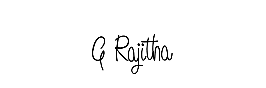 The best way (Angelique-Rose-font-FFP) to make a short signature is to pick only two or three words in your name. The name G Rajitha include a total of six letters. For converting this name. G Rajitha signature style 5 images and pictures png