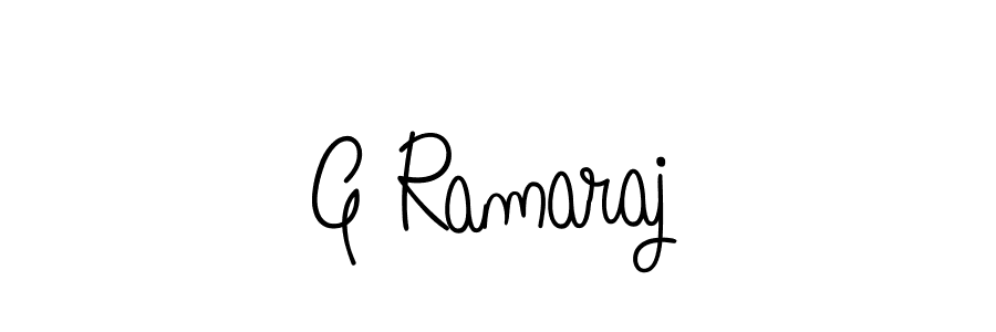 Use a signature maker to create a handwritten signature online. With this signature software, you can design (Angelique-Rose-font-FFP) your own signature for name G Ramaraj. G Ramaraj signature style 5 images and pictures png