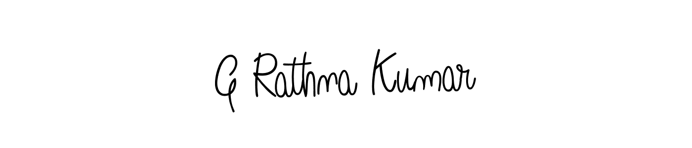 The best way (Angelique-Rose-font-FFP) to make a short signature is to pick only two or three words in your name. The name G Rathna Kumar include a total of six letters. For converting this name. G Rathna Kumar signature style 5 images and pictures png