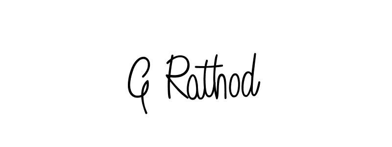 How to make G Rathod name signature. Use Angelique-Rose-font-FFP style for creating short signs online. This is the latest handwritten sign. G Rathod signature style 5 images and pictures png