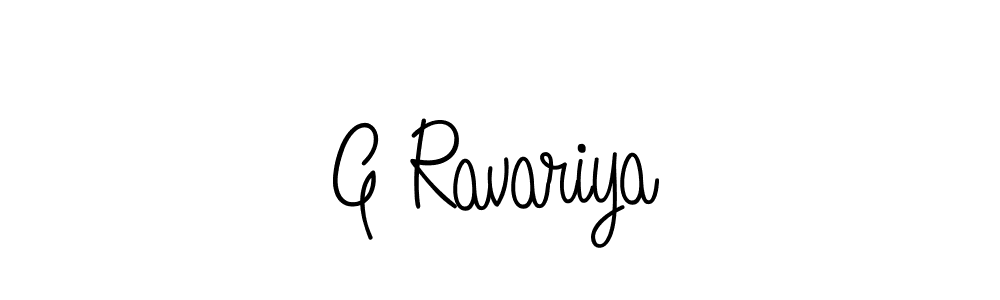 The best way (Angelique-Rose-font-FFP) to make a short signature is to pick only two or three words in your name. The name G Ravariya include a total of six letters. For converting this name. G Ravariya signature style 5 images and pictures png