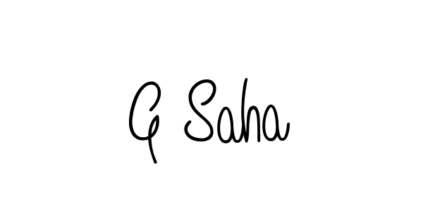 Use a signature maker to create a handwritten signature online. With this signature software, you can design (Angelique-Rose-font-FFP) your own signature for name G Saha. G Saha signature style 5 images and pictures png