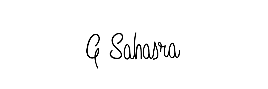 Use a signature maker to create a handwritten signature online. With this signature software, you can design (Angelique-Rose-font-FFP) your own signature for name G Sahasra. G Sahasra signature style 5 images and pictures png