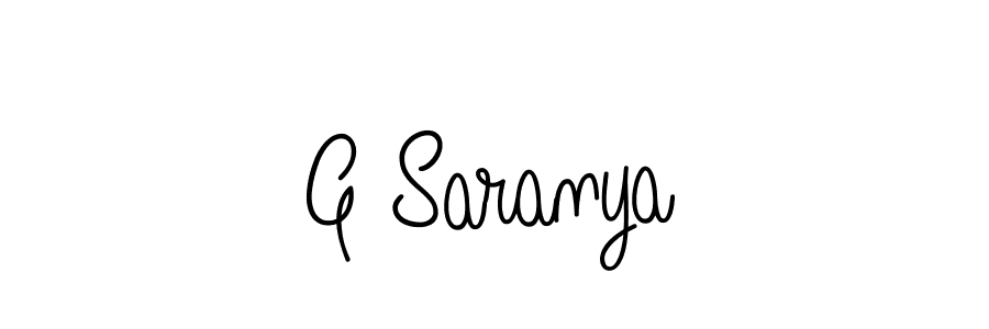 How to make G Saranya name signature. Use Angelique-Rose-font-FFP style for creating short signs online. This is the latest handwritten sign. G Saranya signature style 5 images and pictures png