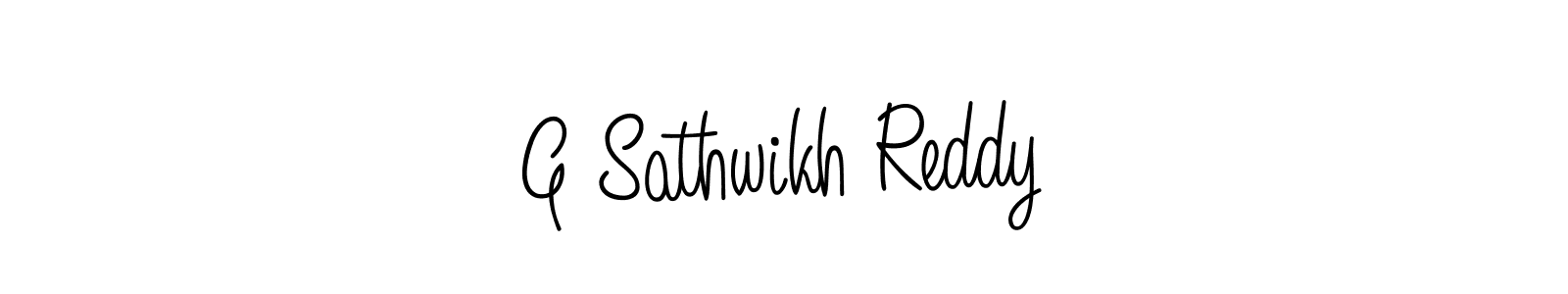 You should practise on your own different ways (Angelique-Rose-font-FFP) to write your name (G Sathwikh Reddy) in signature. don't let someone else do it for you. G Sathwikh Reddy signature style 5 images and pictures png