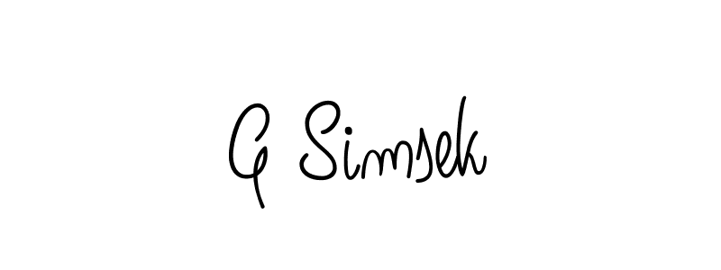 How to make G Simsek name signature. Use Angelique-Rose-font-FFP style for creating short signs online. This is the latest handwritten sign. G Simsek signature style 5 images and pictures png