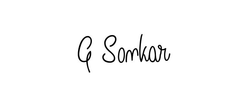 You should practise on your own different ways (Angelique-Rose-font-FFP) to write your name (G Sonkar) in signature. don't let someone else do it for you. G Sonkar signature style 5 images and pictures png