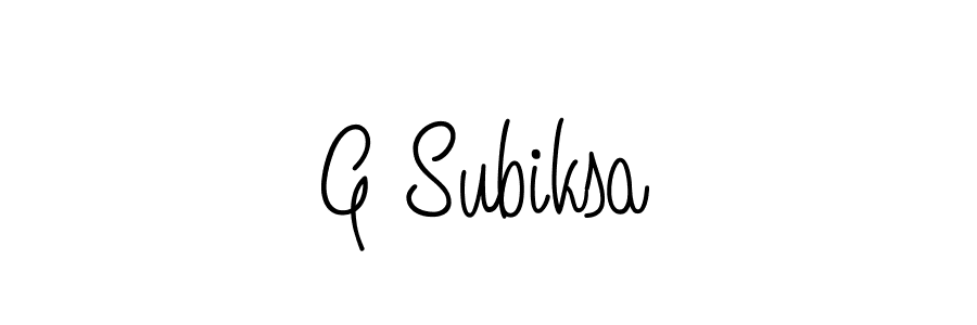 Use a signature maker to create a handwritten signature online. With this signature software, you can design (Angelique-Rose-font-FFP) your own signature for name G Subiksa. G Subiksa signature style 5 images and pictures png