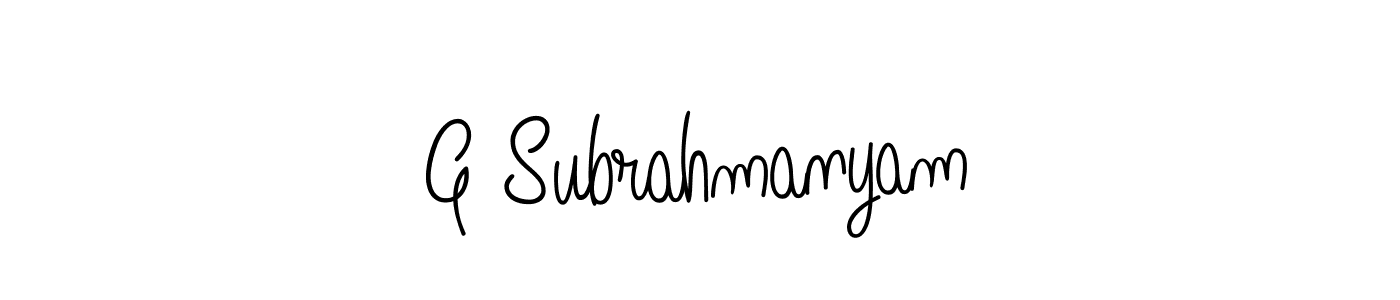 You should practise on your own different ways (Angelique-Rose-font-FFP) to write your name (G Subrahmanyam) in signature. don't let someone else do it for you. G Subrahmanyam signature style 5 images and pictures png