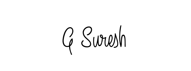 The best way (Angelique-Rose-font-FFP) to make a short signature is to pick only two or three words in your name. The name G Suresh include a total of six letters. For converting this name. G Suresh signature style 5 images and pictures png