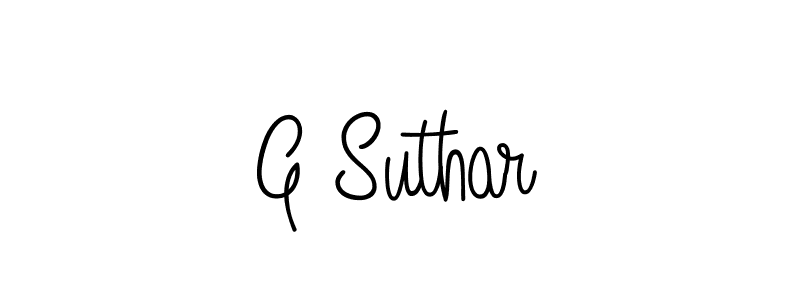 Use a signature maker to create a handwritten signature online. With this signature software, you can design (Angelique-Rose-font-FFP) your own signature for name G Suthar. G Suthar signature style 5 images and pictures png