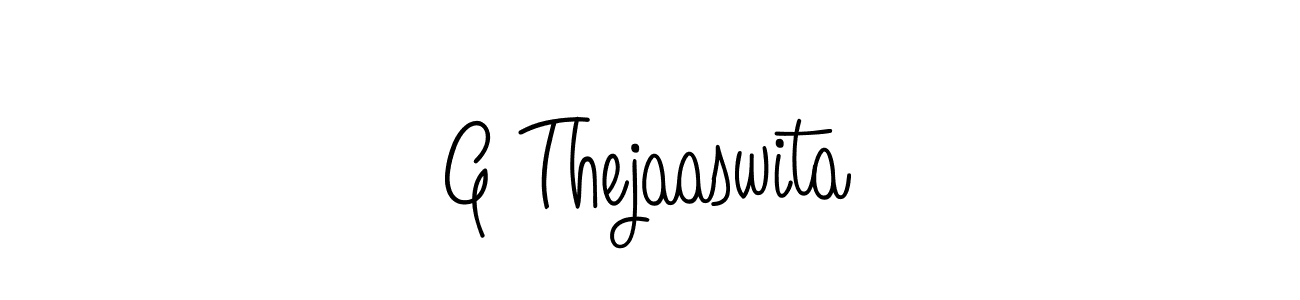 How to make G Thejaaswita name signature. Use Angelique-Rose-font-FFP style for creating short signs online. This is the latest handwritten sign. G Thejaaswita signature style 5 images and pictures png