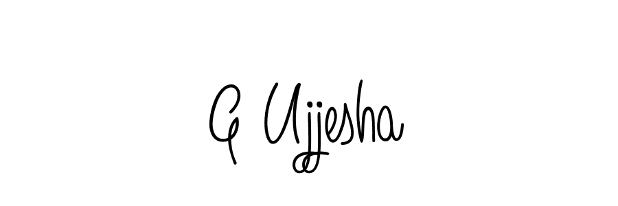 if you are searching for the best signature style for your name G Ujjesha. so please give up your signature search. here we have designed multiple signature styles  using Angelique-Rose-font-FFP. G Ujjesha signature style 5 images and pictures png