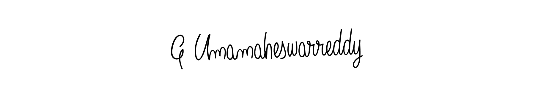 You should practise on your own different ways (Angelique-Rose-font-FFP) to write your name (G Umamaheswarreddy) in signature. don't let someone else do it for you. G Umamaheswarreddy signature style 5 images and pictures png