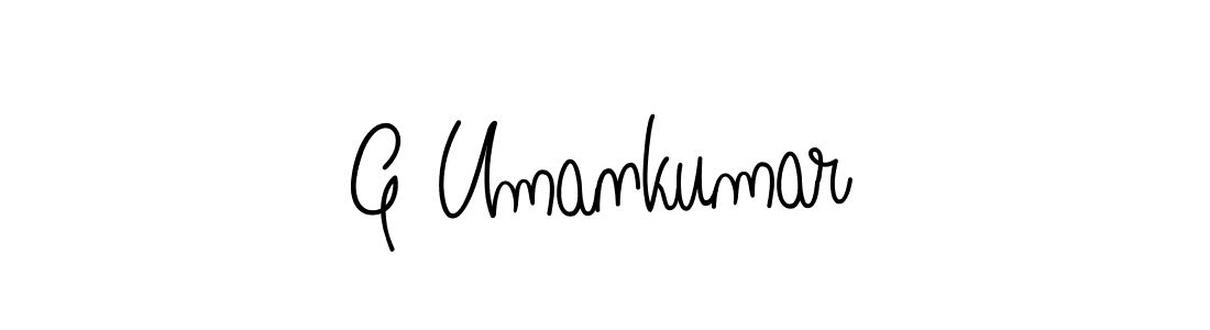 Use a signature maker to create a handwritten signature online. With this signature software, you can design (Angelique-Rose-font-FFP) your own signature for name G Umankumar. G Umankumar signature style 5 images and pictures png