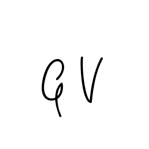 Design your own signature with our free online signature maker. With this signature software, you can create a handwritten (Angelique-Rose-font-FFP) signature for name G V. G V signature style 5 images and pictures png