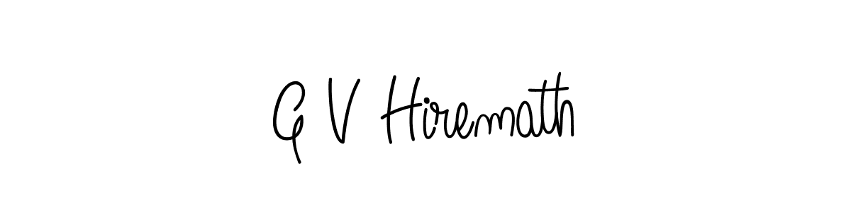 The best way (Angelique-Rose-font-FFP) to make a short signature is to pick only two or three words in your name. The name G V Hiremath include a total of six letters. For converting this name. G V Hiremath signature style 5 images and pictures png