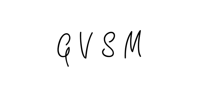 Make a beautiful signature design for name G V S M. With this signature (Angelique-Rose-font-FFP) style, you can create a handwritten signature for free. G V S M signature style 5 images and pictures png