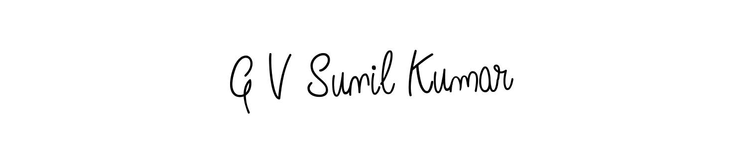 if you are searching for the best signature style for your name G V Sunil Kumar. so please give up your signature search. here we have designed multiple signature styles  using Angelique-Rose-font-FFP. G V Sunil Kumar signature style 5 images and pictures png