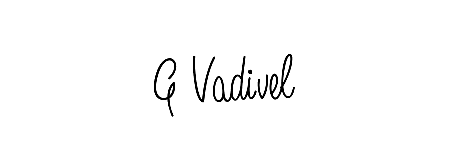 The best way (Angelique-Rose-font-FFP) to make a short signature is to pick only two or three words in your name. The name G Vadivel include a total of six letters. For converting this name. G Vadivel signature style 5 images and pictures png