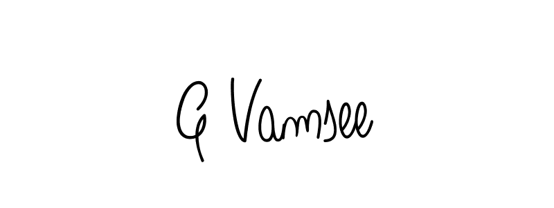 Create a beautiful signature design for name G Vamsee. With this signature (Angelique-Rose-font-FFP) fonts, you can make a handwritten signature for free. G Vamsee signature style 5 images and pictures png