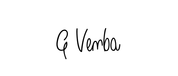 How to make G Venba name signature. Use Angelique-Rose-font-FFP style for creating short signs online. This is the latest handwritten sign. G Venba signature style 5 images and pictures png