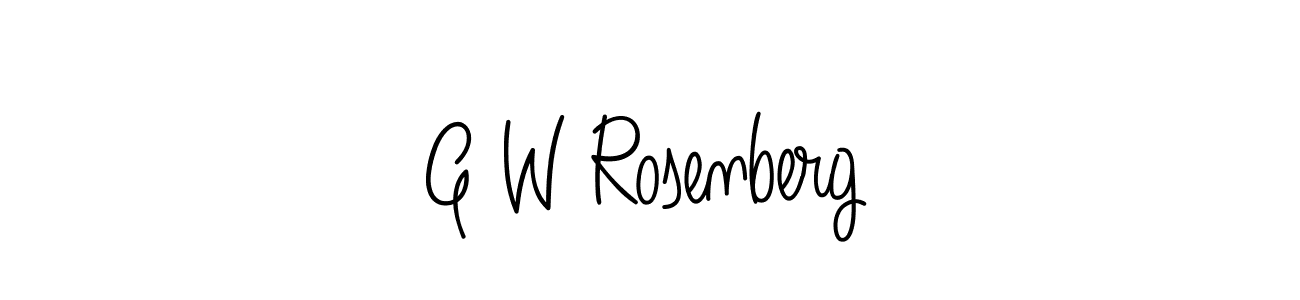 How to make G W Rosenberg name signature. Use Angelique-Rose-font-FFP style for creating short signs online. This is the latest handwritten sign. G W Rosenberg signature style 5 images and pictures png