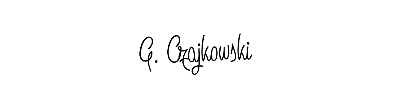 You should practise on your own different ways (Angelique-Rose-font-FFP) to write your name (G. Czajkowski) in signature. don't let someone else do it for you. G. Czajkowski signature style 5 images and pictures png