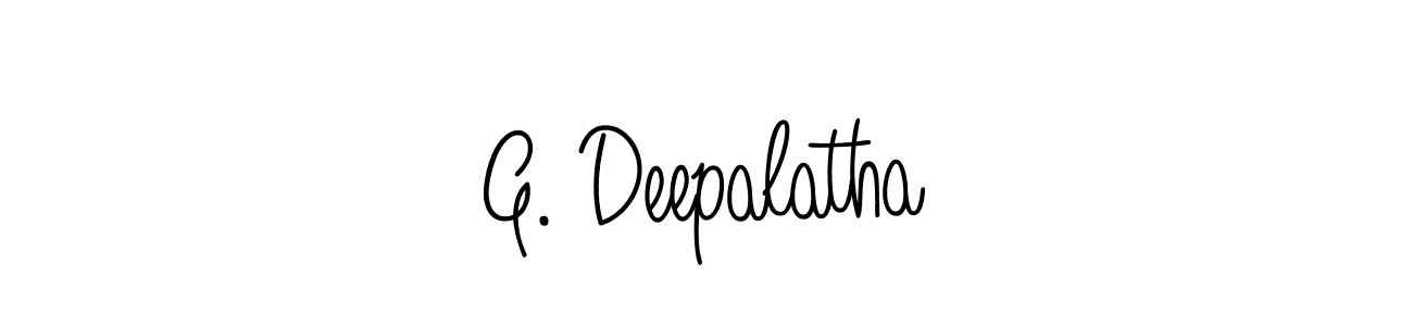 How to make G. Deepalatha name signature. Use Angelique-Rose-font-FFP style for creating short signs online. This is the latest handwritten sign. G. Deepalatha signature style 5 images and pictures png