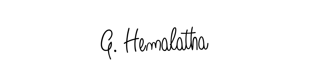 Use a signature maker to create a handwritten signature online. With this signature software, you can design (Angelique-Rose-font-FFP) your own signature for name G. Hemalatha. G. Hemalatha signature style 5 images and pictures png