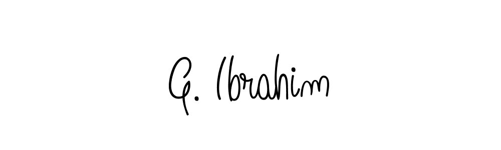 Use a signature maker to create a handwritten signature online. With this signature software, you can design (Angelique-Rose-font-FFP) your own signature for name G. Ibrahim. G. Ibrahim signature style 5 images and pictures png