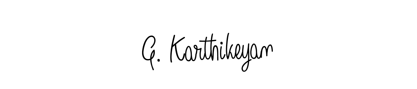 Design your own signature with our free online signature maker. With this signature software, you can create a handwritten (Angelique-Rose-font-FFP) signature for name G. Karthikeyan. G. Karthikeyan signature style 5 images and pictures png