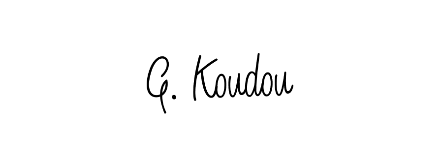 Use a signature maker to create a handwritten signature online. With this signature software, you can design (Angelique-Rose-font-FFP) your own signature for name G. Koudou. G. Koudou signature style 5 images and pictures png