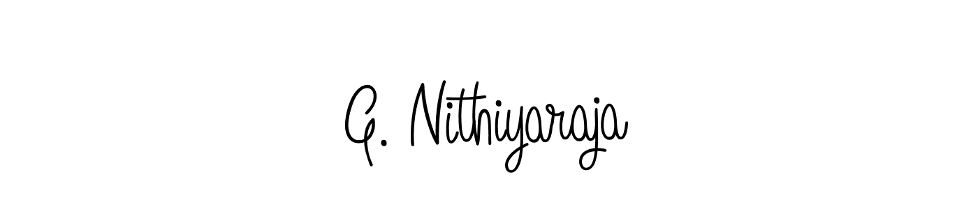 if you are searching for the best signature style for your name G. Nithiyaraja. so please give up your signature search. here we have designed multiple signature styles  using Angelique-Rose-font-FFP. G. Nithiyaraja signature style 5 images and pictures png