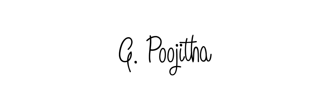 Also You can easily find your signature by using the search form. We will create G. Poojitha name handwritten signature images for you free of cost using Angelique-Rose-font-FFP sign style. G. Poojitha signature style 5 images and pictures png