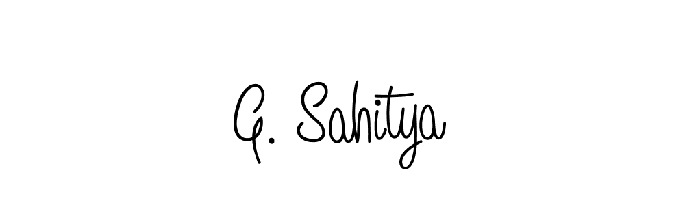 You should practise on your own different ways (Angelique-Rose-font-FFP) to write your name (G. Sahitya) in signature. don't let someone else do it for you. G. Sahitya signature style 5 images and pictures png