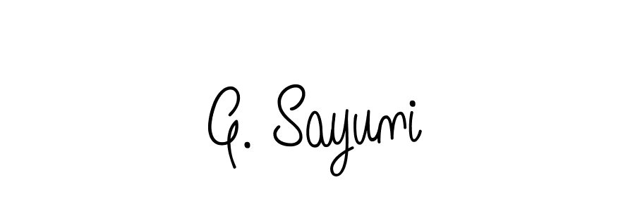 Create a beautiful signature design for name G. Sayuni. With this signature (Angelique-Rose-font-FFP) fonts, you can make a handwritten signature for free. G. Sayuni signature style 5 images and pictures png