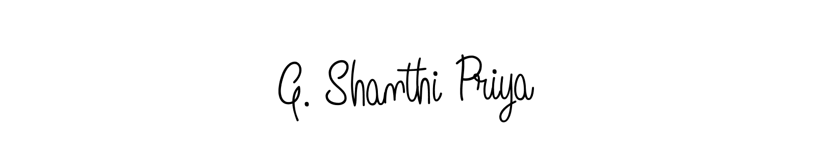 You should practise on your own different ways (Angelique-Rose-font-FFP) to write your name (G. Shanthi Priya) in signature. don't let someone else do it for you. G. Shanthi Priya signature style 5 images and pictures png