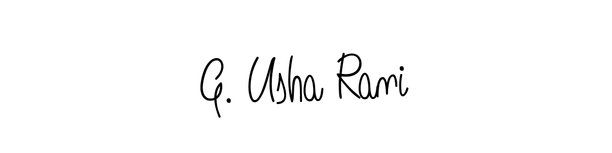 You should practise on your own different ways (Angelique-Rose-font-FFP) to write your name (G. Usha Rani) in signature. don't let someone else do it for you. G. Usha Rani signature style 5 images and pictures png