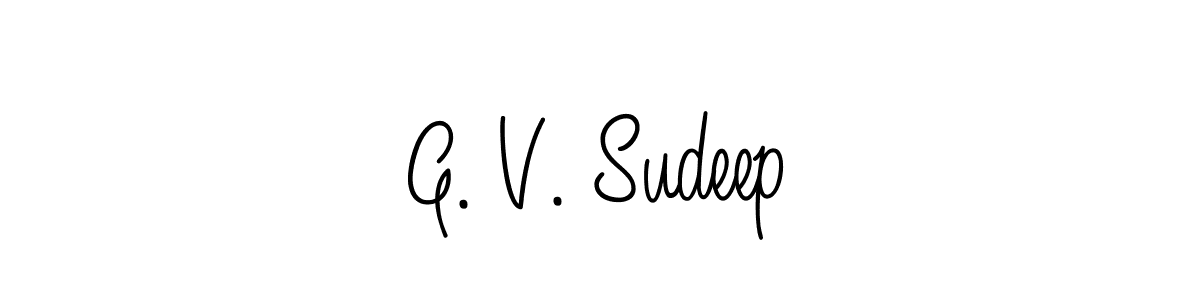 G. V. Sudeep stylish signature style. Best Handwritten Sign (Angelique-Rose-font-FFP) for my name. Handwritten Signature Collection Ideas for my name G. V. Sudeep. G. V. Sudeep signature style 5 images and pictures png