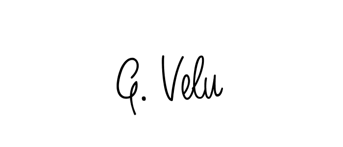 Design your own signature with our free online signature maker. With this signature software, you can create a handwritten (Angelique-Rose-font-FFP) signature for name G. Velu. G. Velu signature style 5 images and pictures png