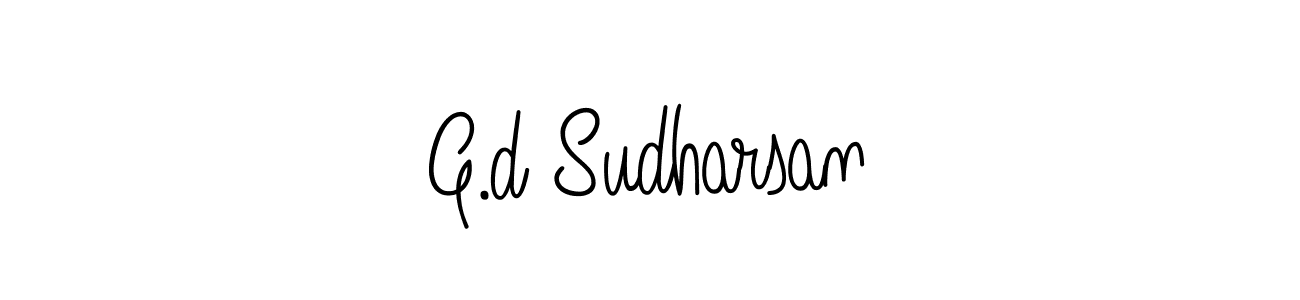 The best way (Angelique-Rose-font-FFP) to make a short signature is to pick only two or three words in your name. The name G.d Sudharsan include a total of six letters. For converting this name. G.d Sudharsan signature style 5 images and pictures png