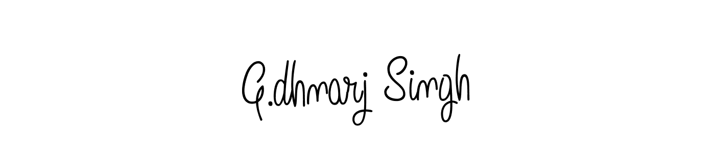 How to make G.dhnarj Singh name signature. Use Angelique-Rose-font-FFP style for creating short signs online. This is the latest handwritten sign. G.dhnarj Singh signature style 5 images and pictures png