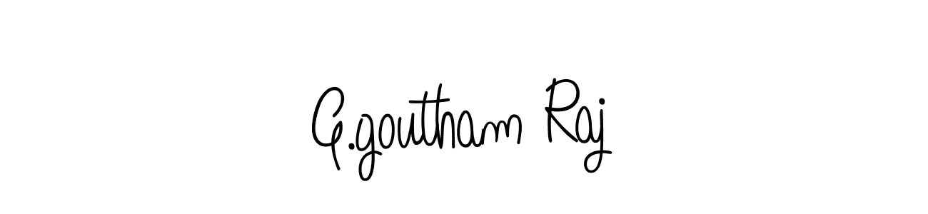 The best way (Angelique-Rose-font-FFP) to make a short signature is to pick only two or three words in your name. The name G.goutham Raj include a total of six letters. For converting this name. G.goutham Raj signature style 5 images and pictures png