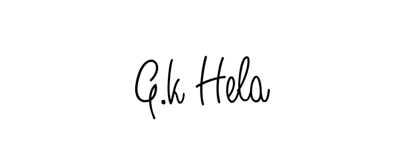 How to make G.k Hela name signature. Use Angelique-Rose-font-FFP style for creating short signs online. This is the latest handwritten sign. G.k Hela signature style 5 images and pictures png